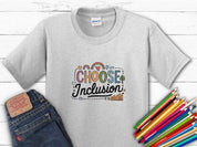Choose Inclusions Kids T-Shirt-Ash-Neurodiversity, ADHD & Autism Awareness & Acceptance Kids clothes by Daily Bloom
