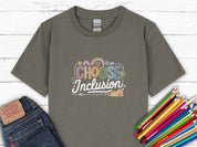 Choose Inclusions Kids T-Shirt-Charcoal-Neurodiversity, ADHD & Autism Awareness & Acceptance Kids clothes by Daily Bloom