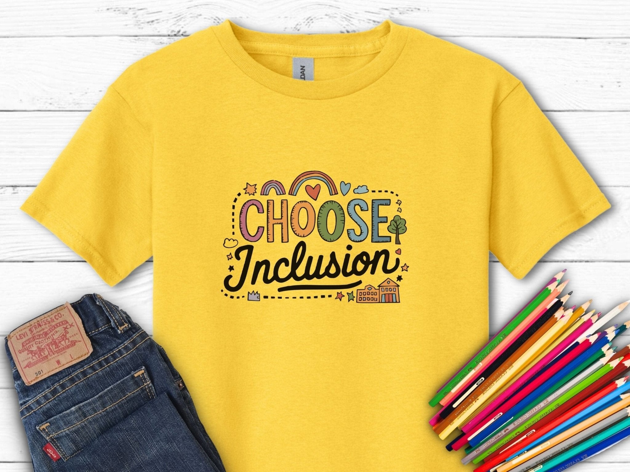 Autism Kids clothes - Choose Inclusion Kids T-Shirt - Daily Bloom