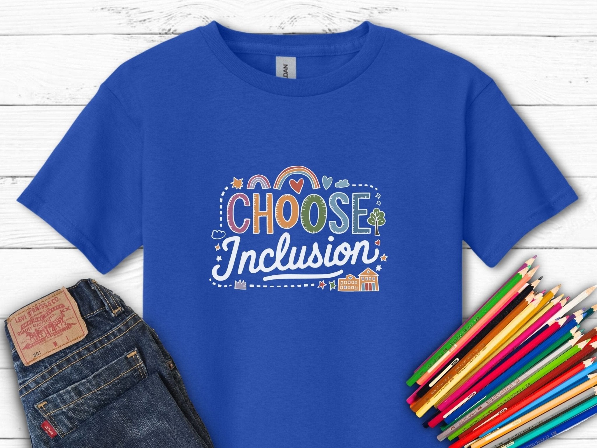 Autism Kids clothes - Choose Inclusion Kids T-Shirt - Daily Bloom