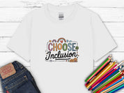 Choose Inclusions Kids T-Shirt-White-Neurodiversity, ADHD & Autism Awareness & Acceptance Kids clothes by Daily Bloom