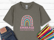 Embrace Neurodiversity Kids T-Shirt-Charcoal-Neurodiversity, ADHD & Autism Awareness & Acceptance Kids clothes by Daily Bloom