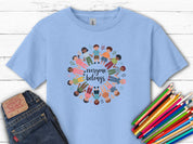 Everyone Belongs Kids Holding Hands Kids T-Shirt-Light Blue-Neurodiversity, ADHD & Autism Awareness & Acceptance Kids clothes by Daily Bloom