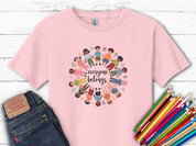 Everyone Belongs Kids Holding Hands Kids T-Shirt-Light Pink-Neurodiversity, ADHD & Autism Awareness & Acceptance Kids clothes by Daily Bloom