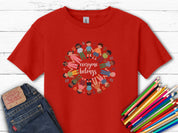 Everyone Belongs Kids Holding Hands Kids T-Shirt-Red-Neurodiversity, ADHD & Autism Awareness & Acceptance Kids clothes by Daily Bloom