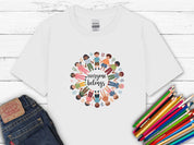 Everyone Belongs Kids Holding Hands Kids T-Shirt-White-Neurodiversity, ADHD & Autism Awareness & Acceptance Kids clothes by Daily Bloom