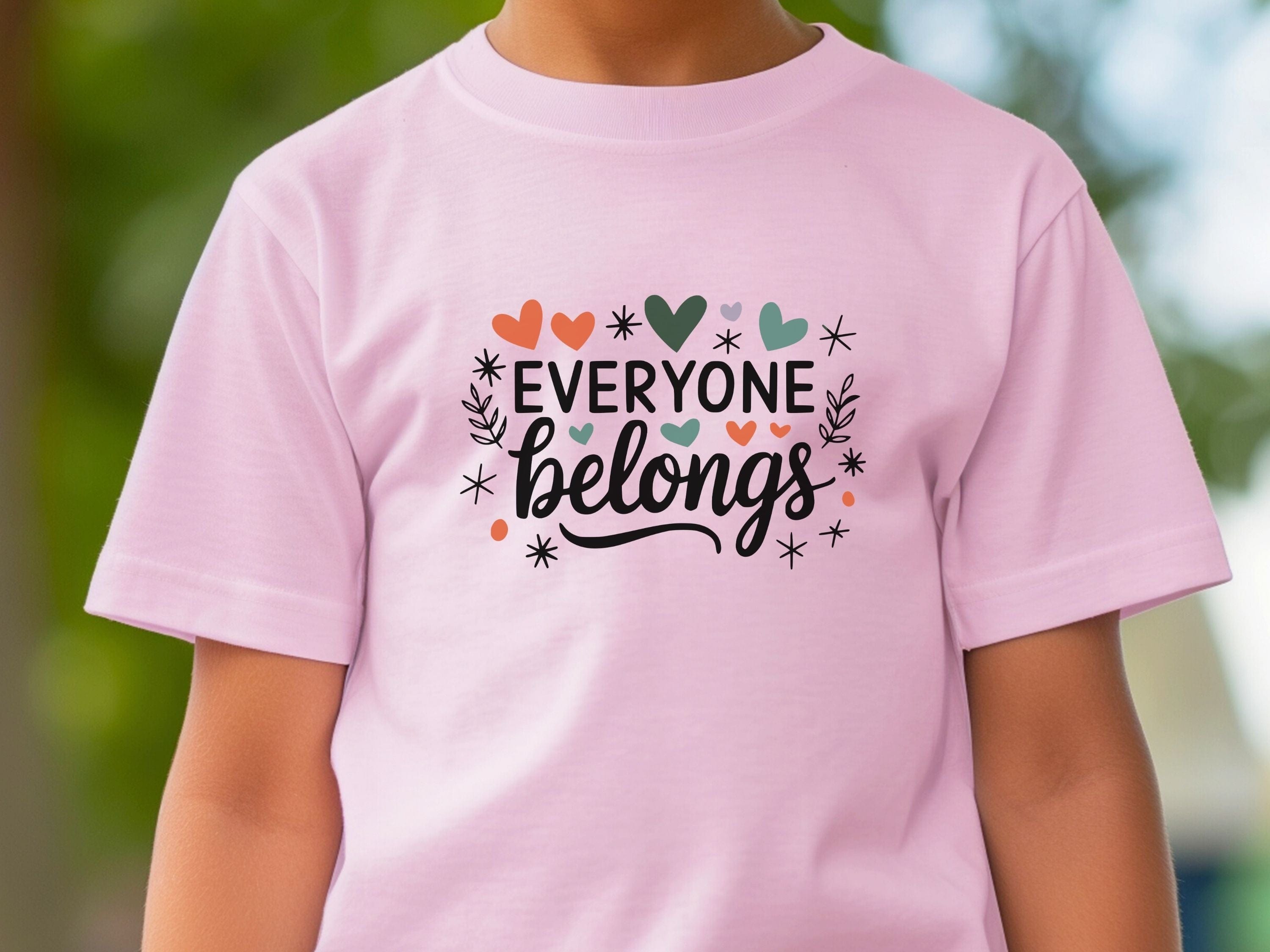 Everyone Belongs Love Hearts Kids T-Shirt-Neurodiversity, ADHD & Autism Awareness & Acceptance Kids clothes by Daily Bloom