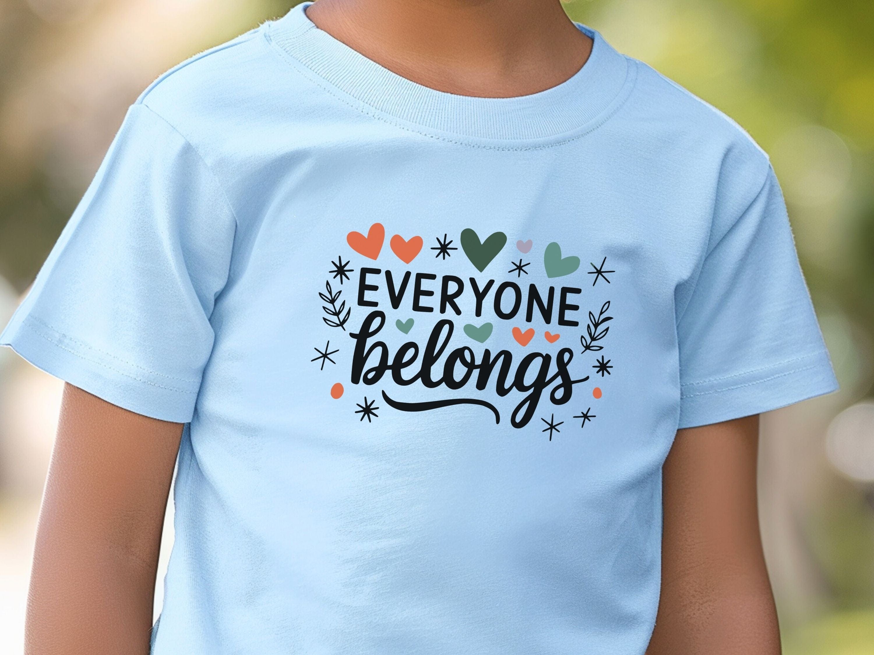 Everyone Belongs Love Hearts Kids T-Shirt-Neurodiversity, ADHD & Autism Awareness & Acceptance Kids clothes by Daily Bloom
