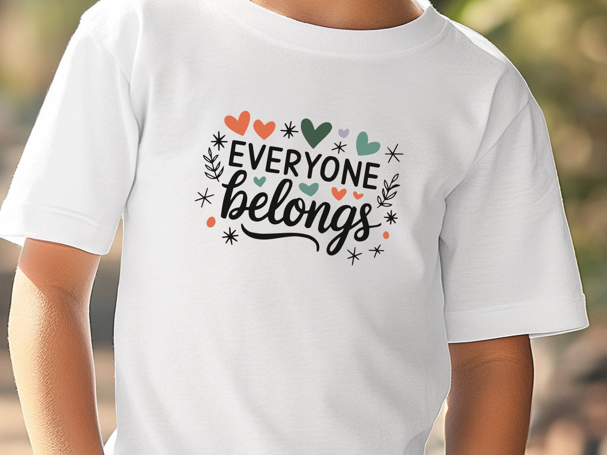 Autism Kids clothes - Everyone Belongs Love Hearts Kids T-Shirt - Daily Bloom