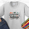 Autism Kids clothes - Everyone Belongs Love Hearts Kids T-Shirt - Daily Bloom