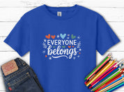 Everyone Belongs Love Hearts Kids T-Shirt-Royal-Neurodiversity, ADHD & Autism Awareness & Acceptance Kids clothes by Daily Bloom