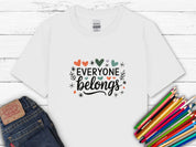 Everyone Belongs Love Hearts Kids T-Shirt-White-Neurodiversity, ADHD & Autism Awareness & Acceptance Kids clothes by Daily Bloom