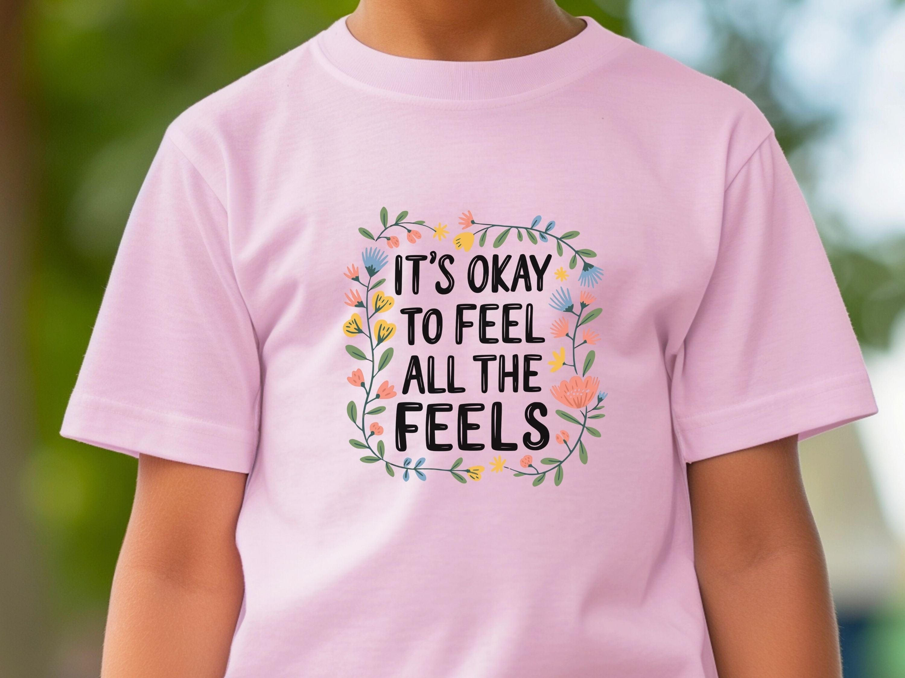 It's Okay To Feel All The Feels Kids T-Shirt-Neurodiversity, ADHD & Autism Awareness & Acceptance Kids clothes by Daily Bloom