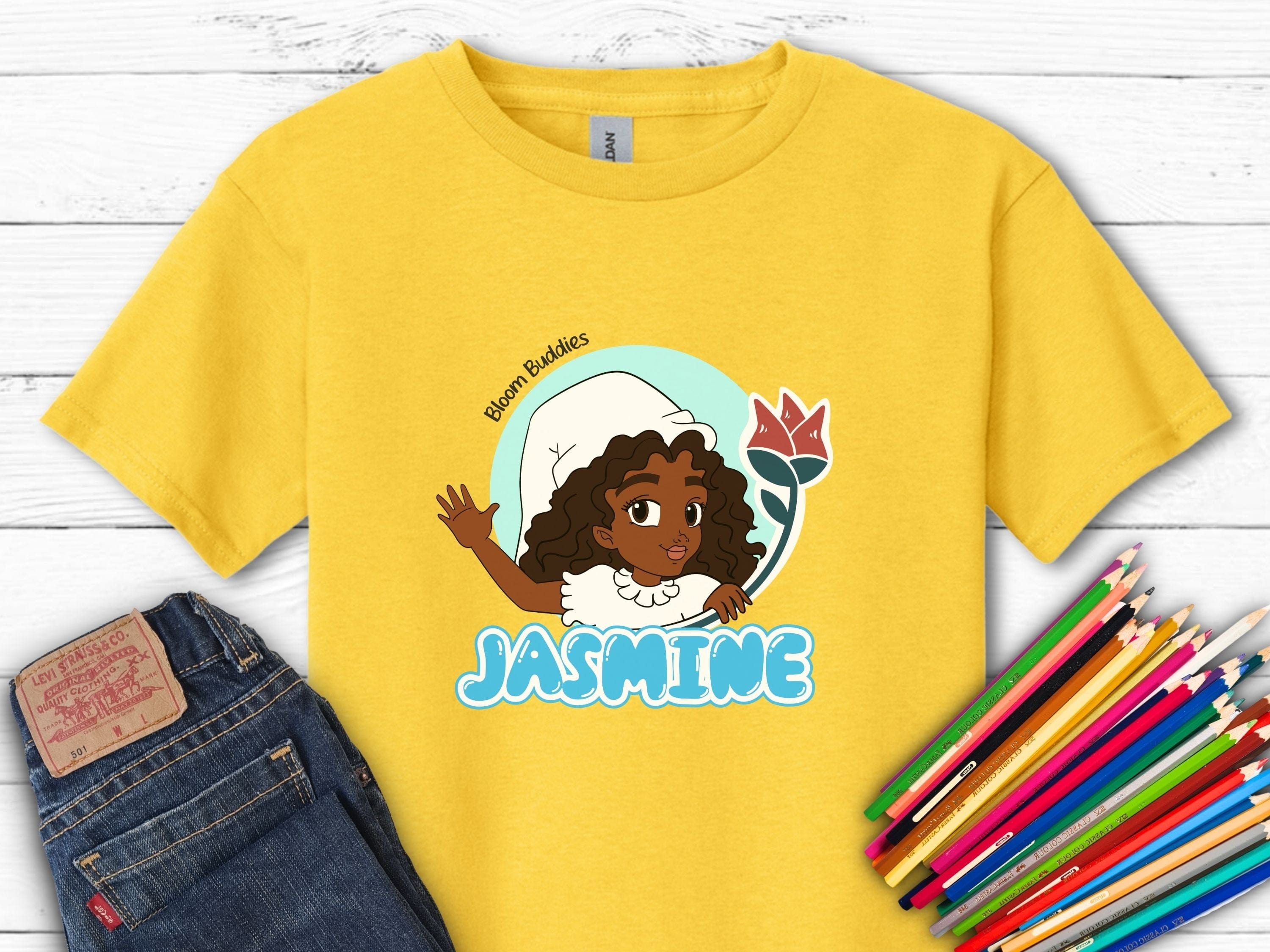 Jasmine Profile Picture - Bloom Buddies Kids T-Shirt-Daisy-Neurodiversity, ADHD & Autism Awareness & Acceptance Kids clothes by Daily Bloom