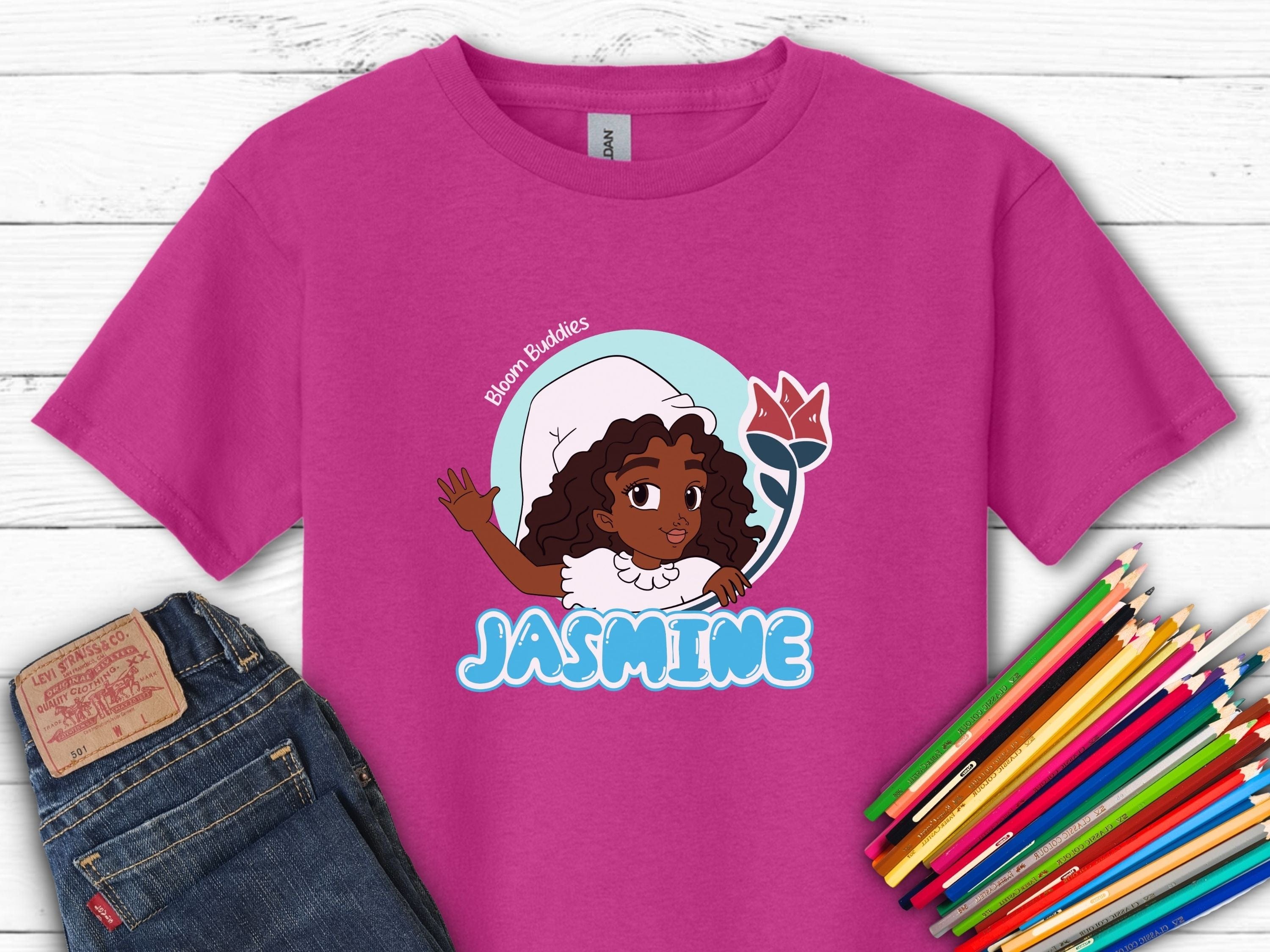 Jasmine Profile Picture - Bloom Buddies Kids T-Shirt-Heliconia-Neurodiversity, ADHD & Autism Awareness & Acceptance Kids clothes by Daily Bloom