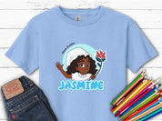 Jasmine Profile Picture - Bloom Buddies Kids T-Shirt-Light Blue-Neurodiversity, ADHD & Autism Awareness & Acceptance Kids clothes by Daily Bloom