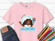 Jasmine Profile Picture - Bloom Buddies Kids T-Shirt-Light Pink-Neurodiversity, ADHD & Autism Awareness & Acceptance Kids clothes by Daily Bloom