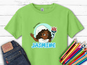 Jasmine Profile Picture - Bloom Buddies Kids T-Shirt-Lime-Neurodiversity, ADHD & Autism Awareness & Acceptance Kids clothes by Daily Bloom
