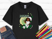 Jasmine Sitting In The Flowers - Bloom Buddies Kids T-Shirt-Black-Neurodiversity, ADHD & Autism Awareness & Acceptance Kids clothes by Daily Bloom