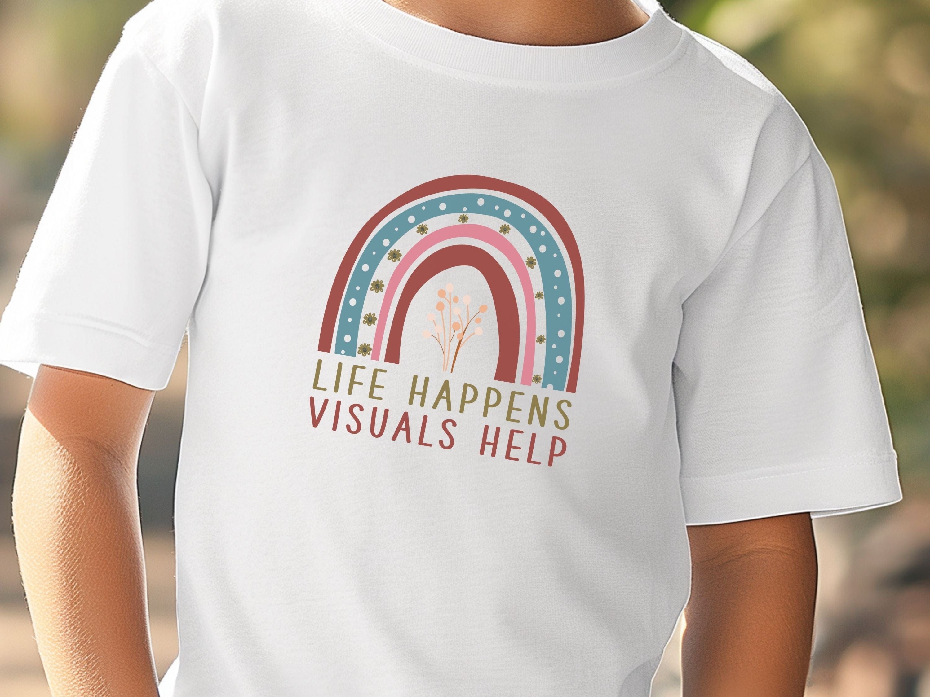 Life Happens Visuals Help Kids T-Shirt-Neurodiversity, ADHD & Autism Awareness & Acceptance Kids clothes by Daily Bloom