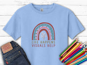 Life Happens Visuals Help Kids T-Shirt-Light Blue-Neurodiversity, ADHD & Autism Awareness & Acceptance Kids clothes by Daily Bloom