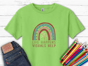 Life Happens Visuals Help Kids T-Shirt-Lime-Neurodiversity, ADHD & Autism Awareness & Acceptance Kids clothes by Daily Bloom
