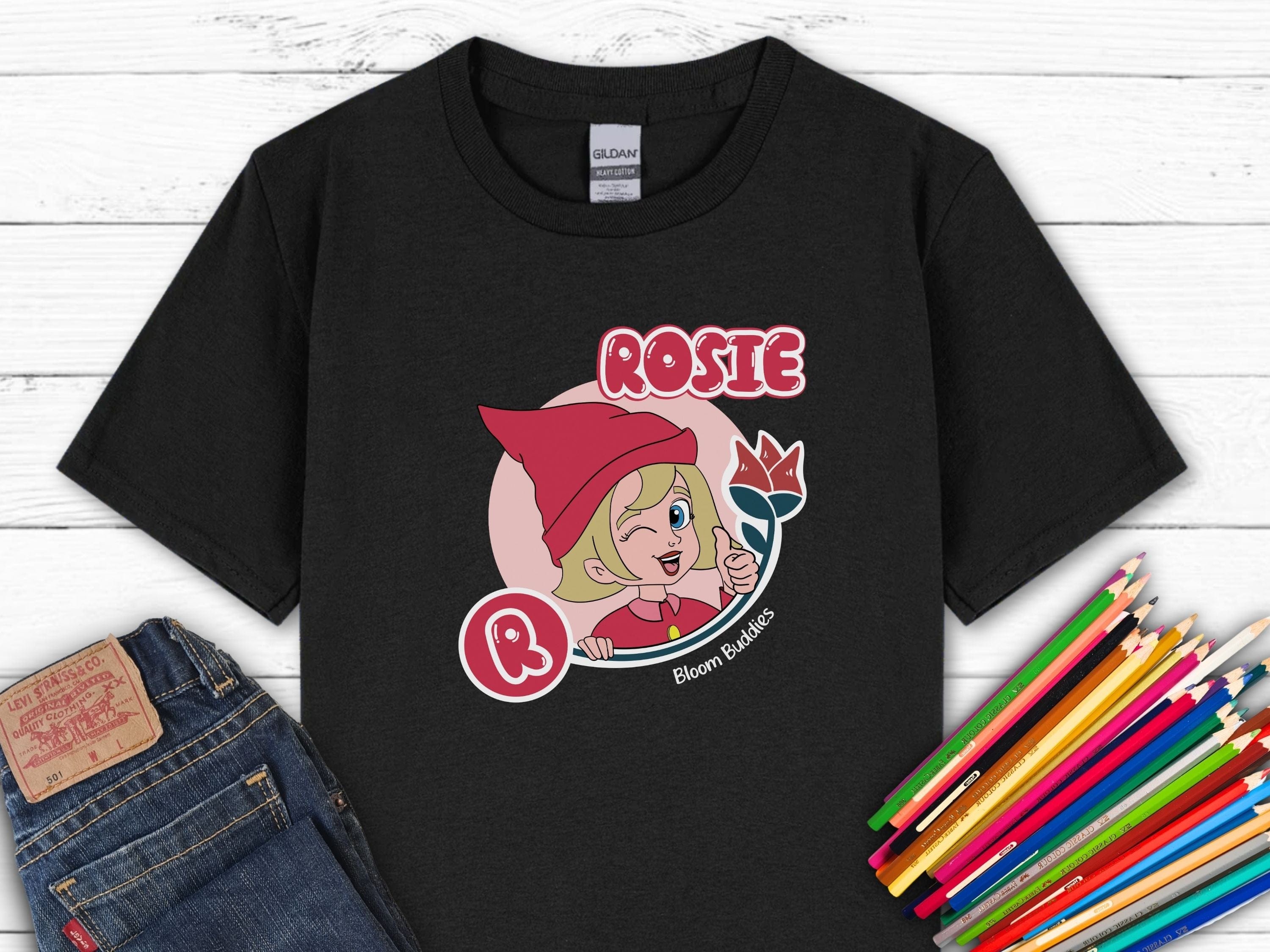 Rosie Profile Picture - Bloom Buddies Kids T-Shirt-Black-Neurodiversity, ADHD & Autism Awareness & Acceptance Kids clothes by Daily Bloom