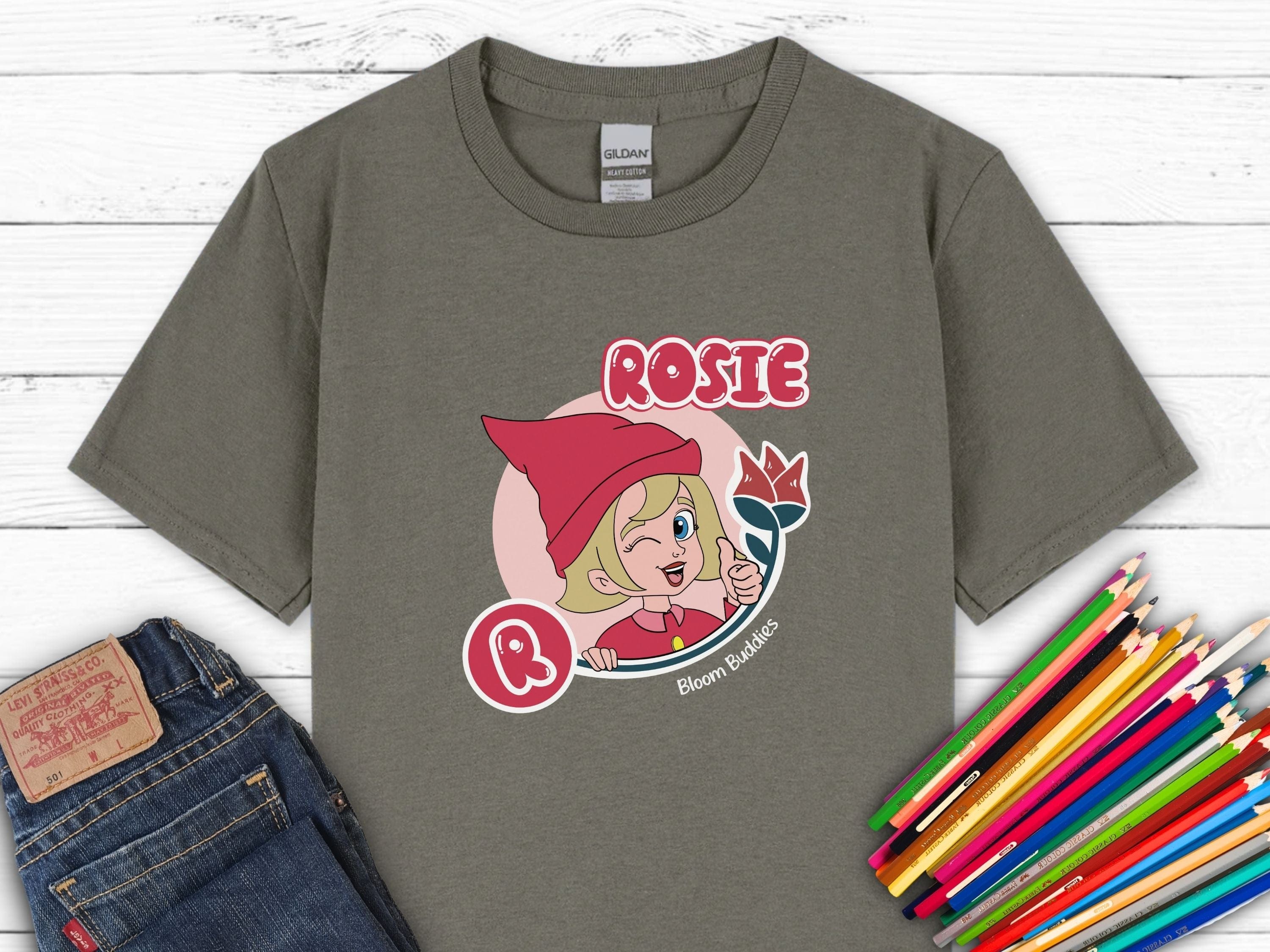 Rosie Profile Picture - Bloom Buddies Kids T-Shirt-Charcoal-Neurodiversity, ADHD & Autism Awareness & Acceptance Kids clothes by Daily Bloom