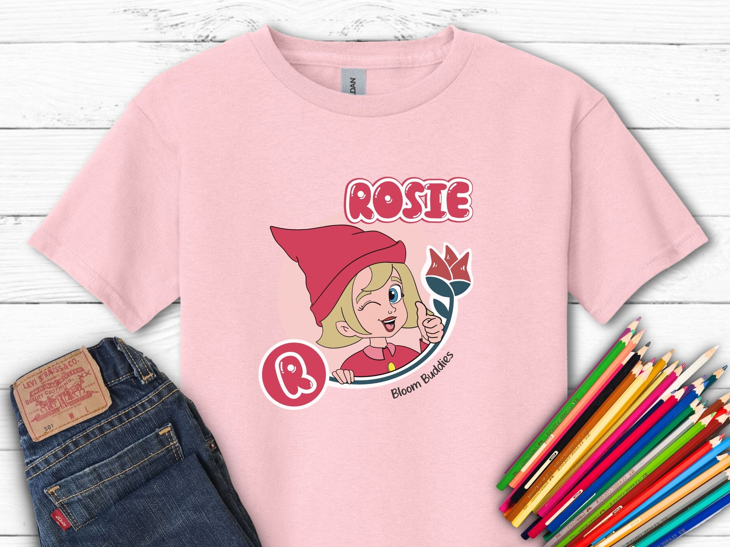 Rosie Profile Picture - Bloom Buddies Kids T-Shirt-Light Pink-Neurodiversity, ADHD & Autism Awareness & Acceptance Kids clothes by Daily Bloom