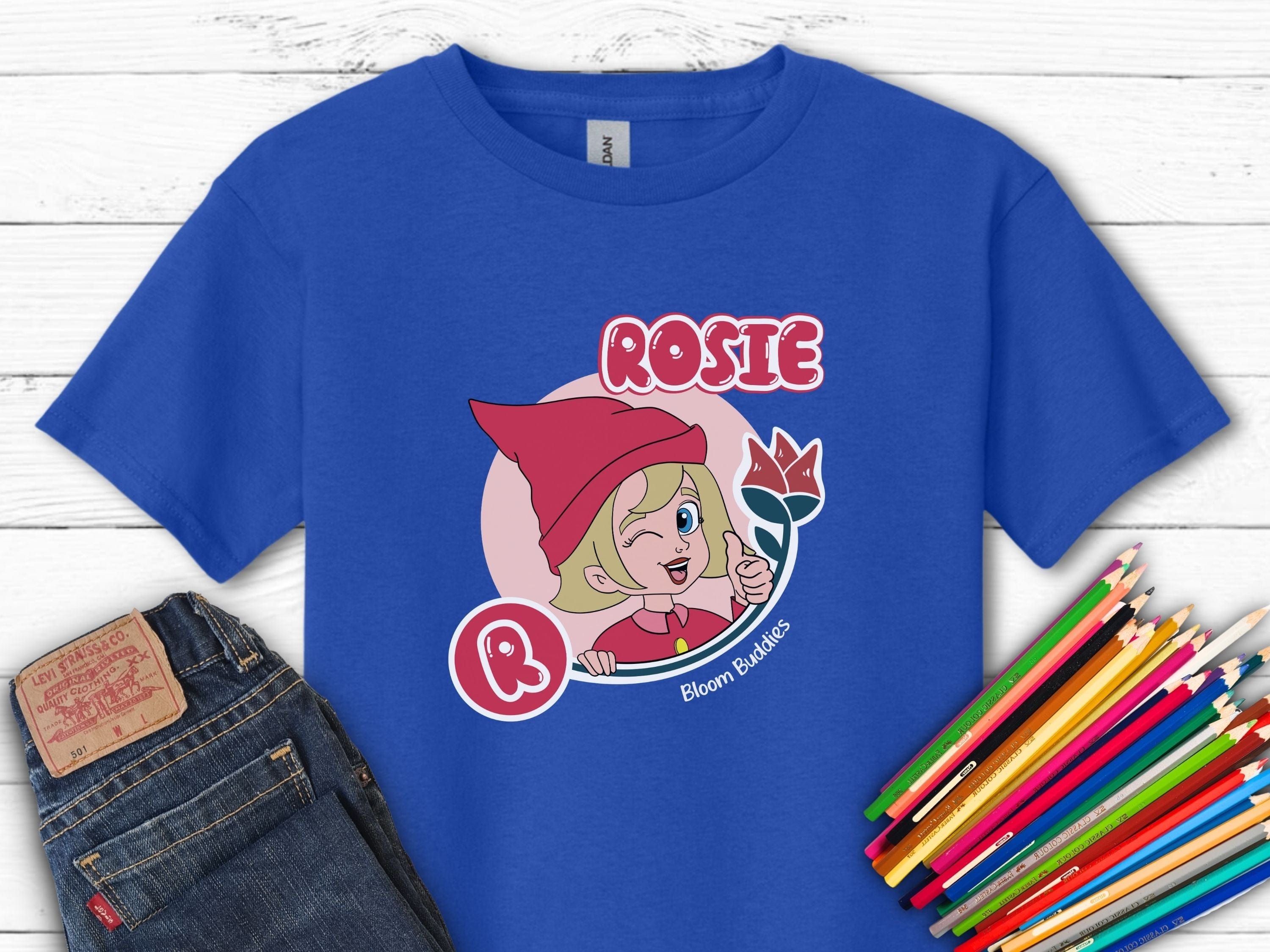 Rosie Profile Picture - Bloom Buddies Kids T-Shirt-Royal-Neurodiversity, ADHD & Autism Awareness & Acceptance Kids clothes by Daily Bloom