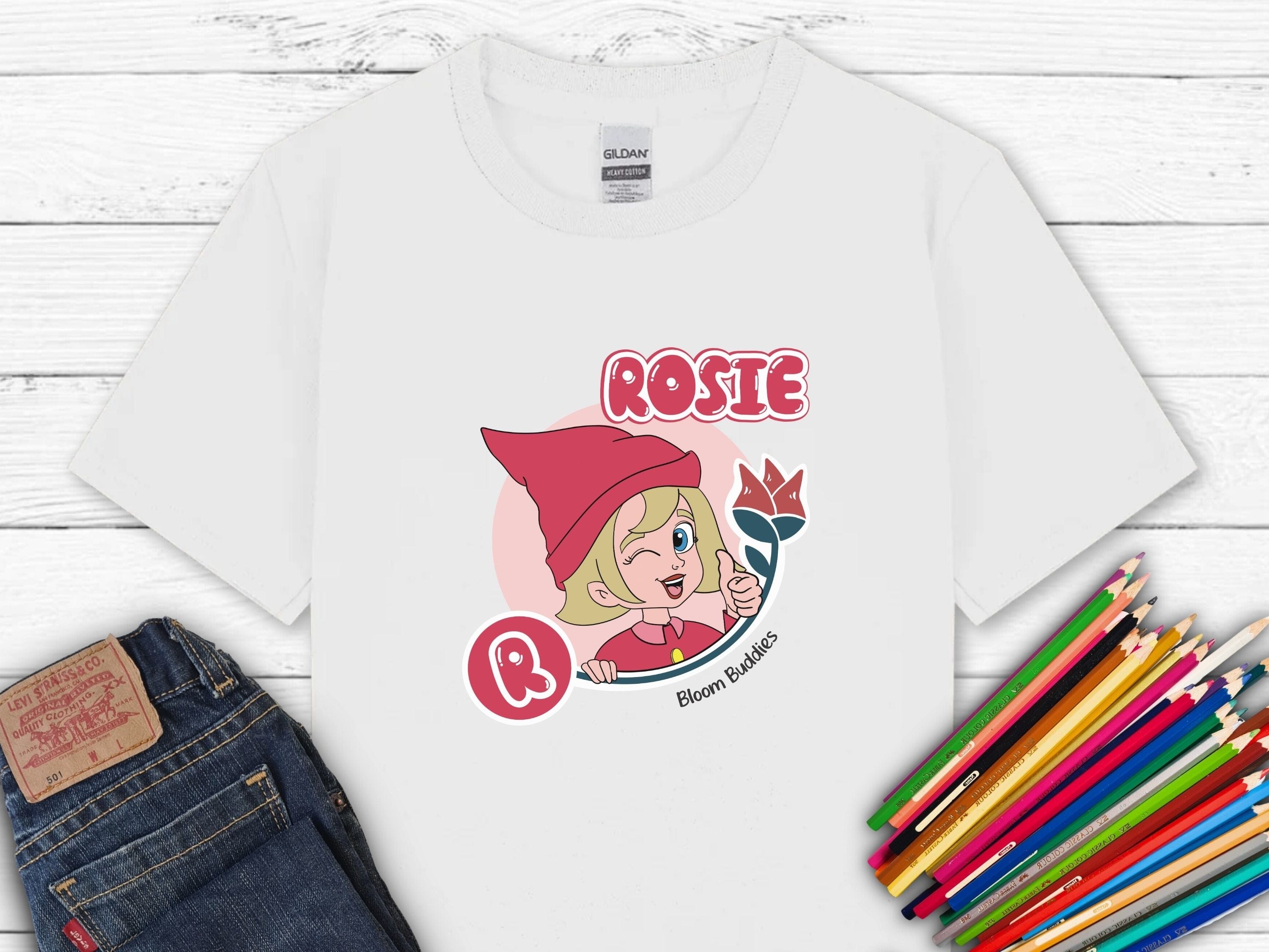 Rosie Profile Picture - Bloom Buddies Kids T-Shirt-White-Neurodiversity, ADHD & Autism Awareness & Acceptance Kids clothes by Daily Bloom