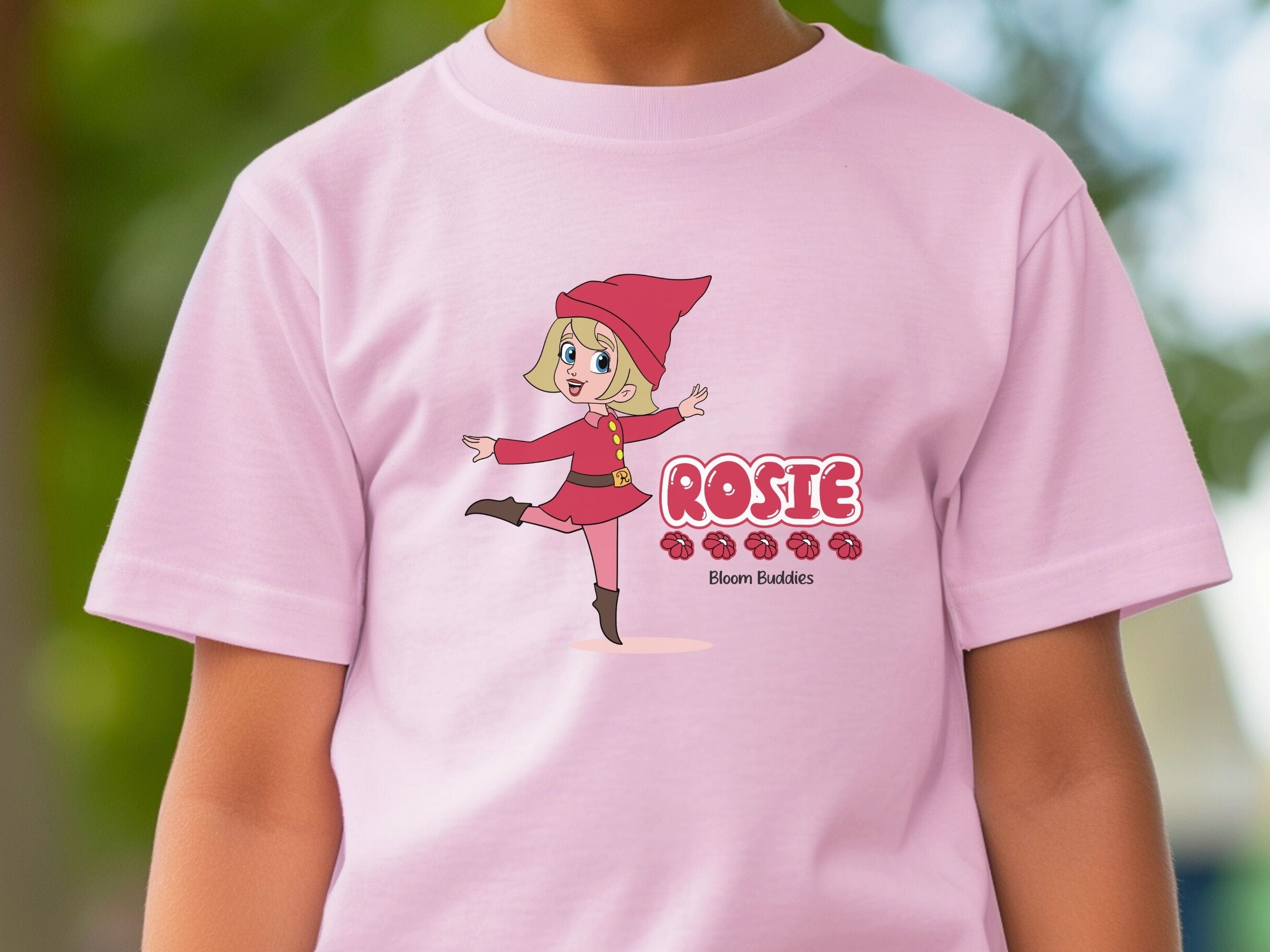 Rosie Skipping - Bloom Buddies Kids T-Shirt-Neurodiversity, ADHD & Autism Awareness & Acceptance Kids clothes by Daily Bloom
