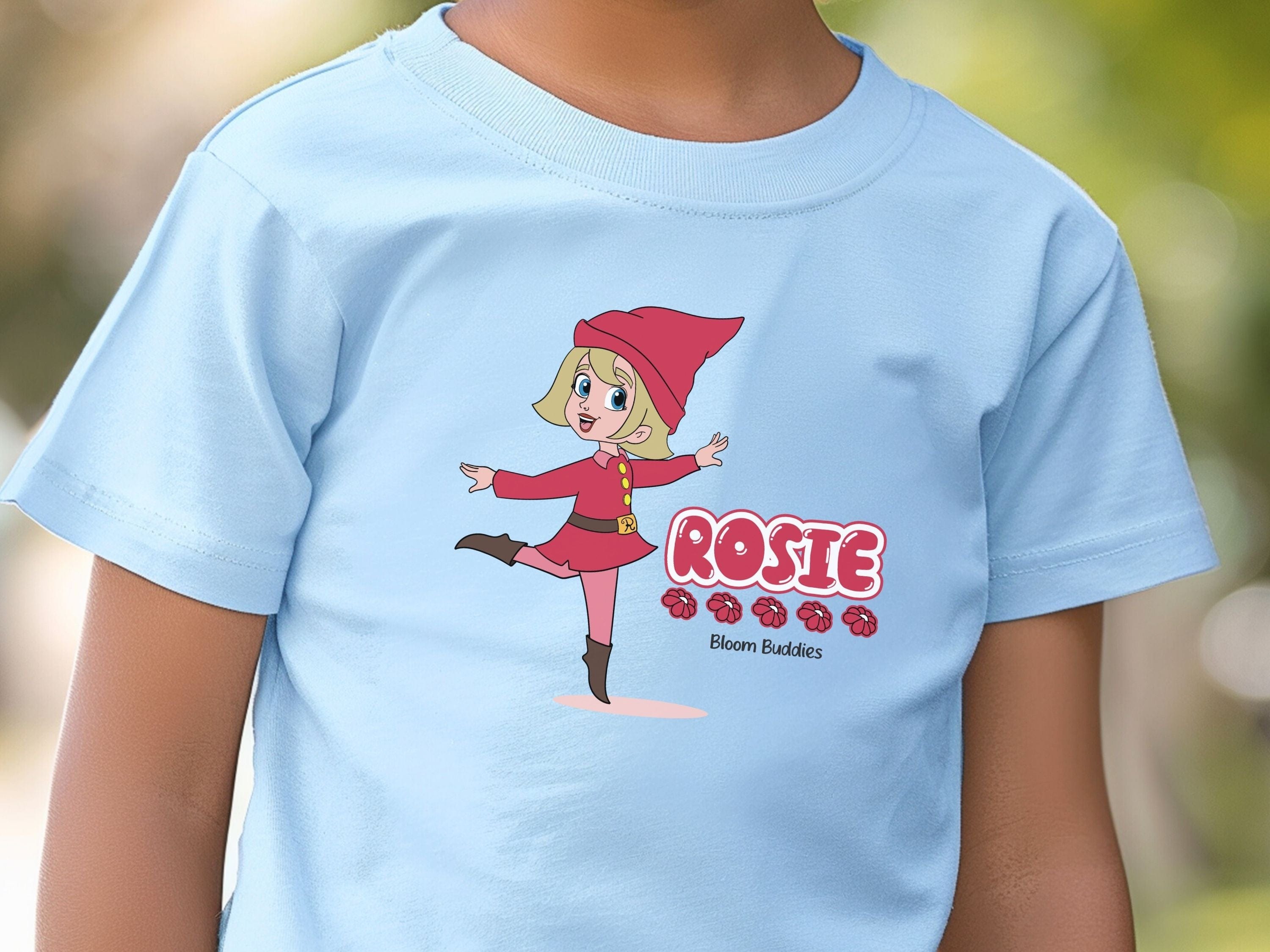 Rosie Skipping - Bloom Buddies Kids T-Shirt-Neurodiversity, ADHD & Autism Awareness & Acceptance Kids clothes by Daily Bloom