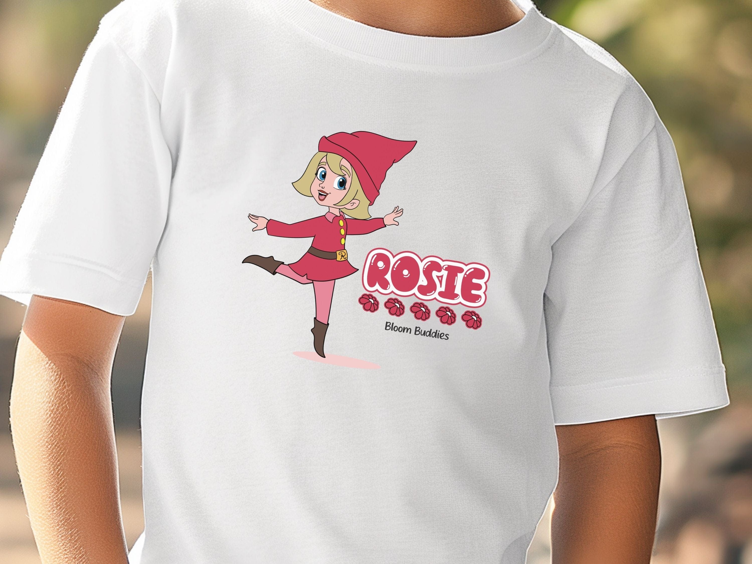 Rosie Skipping - Bloom Buddies Kids T-Shirt-Neurodiversity, ADHD & Autism Awareness & Acceptance Kids clothes by Daily Bloom