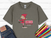 Rosie Skipping - Bloom Buddies Kids T-Shirt-Charcoal-Neurodiversity, ADHD & Autism Awareness & Acceptance Kids clothes by Daily Bloom