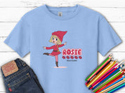 Rosie Skipping - Bloom Buddies Kids T-Shirt-Light Blue-Neurodiversity, ADHD & Autism Awareness & Acceptance Kids clothes by Daily Bloom