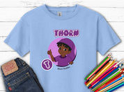 Thorn Profile Picture - Bloom Buddies Kids T-Shirt-Light Blue-Neurodiversity, ADHD & Autism Awareness & Acceptance Kids clothes by Daily Bloom