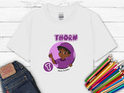 Thorn Profile Picture - Bloom Buddies Kids T-Shirt-White-Neurodiversity, ADHD & Autism Awareness & Acceptance Kids clothes by Daily Bloom