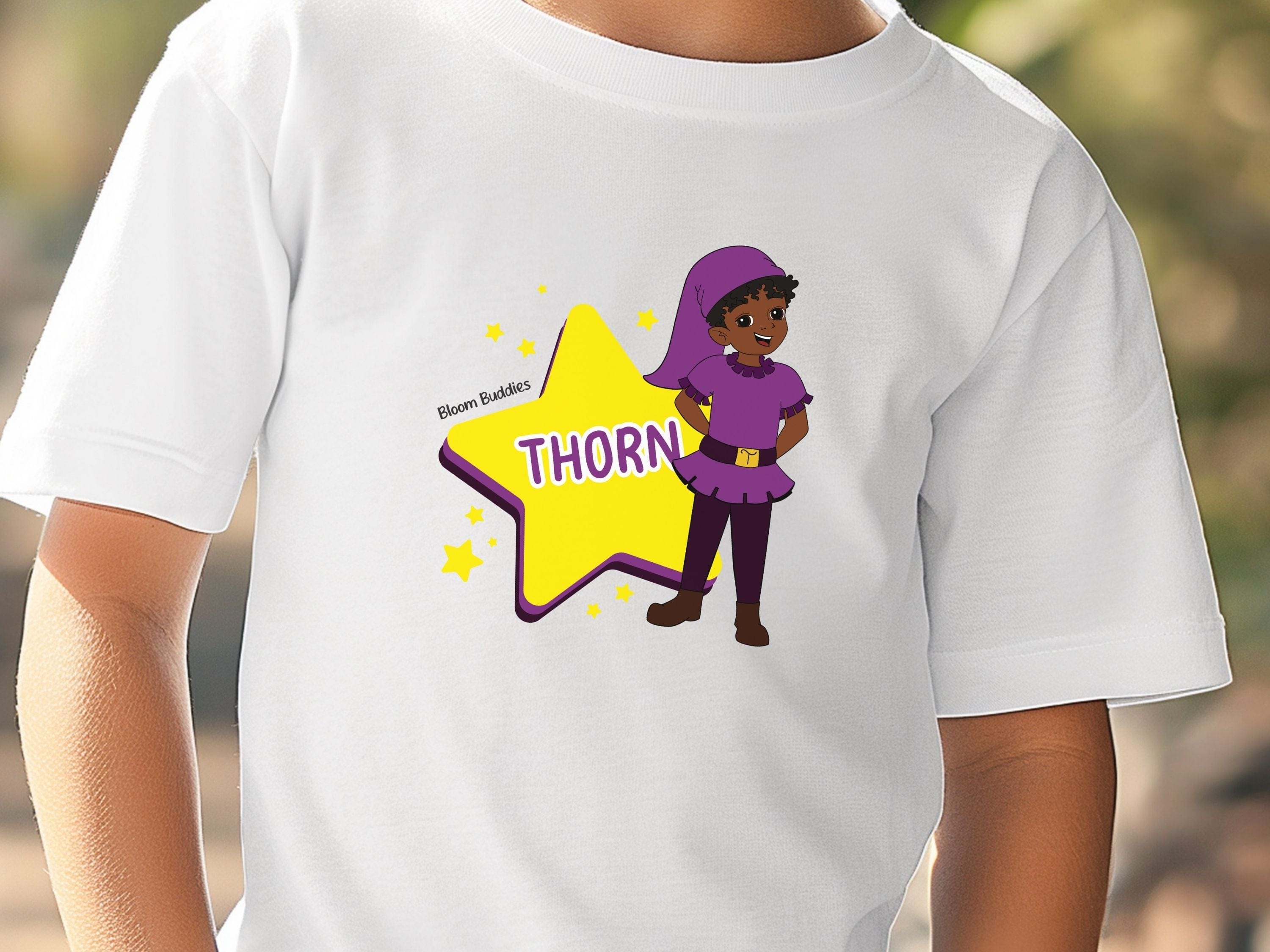 Thorn the Star - Bloom Buddies Kids T-Shirt-Neurodiversity, ADHD & Autism Awareness & Acceptance Kids clothes by Daily Bloom