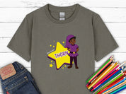 Thorn the Star - Bloom Buddies Kids T-Shirt-Charcoal-Neurodiversity, ADHD & Autism Awareness & Acceptance Kids clothes by Daily Bloom