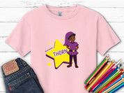 Thorn the Star - Bloom Buddies Kids T-Shirt-Light Pink-Neurodiversity, ADHD & Autism Awareness & Acceptance Kids clothes by Daily Bloom