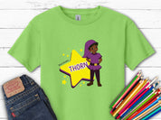 Thorn the Star - Bloom Buddies Kids T-Shirt-Lime-Neurodiversity, ADHD & Autism Awareness & Acceptance Kids clothes by Daily Bloom
