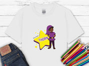 Thorn the Star - Bloom Buddies Kids T-Shirt-White-Neurodiversity, ADHD & Autism Awareness & Acceptance Kids clothes by Daily Bloom