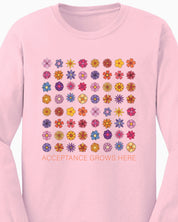 Acceptance Grows Here Flowers Long Sleeve T-Shirt-Neurodiversity, ADHD & Autism Awareness & Acceptance Long-sleeve by Daily Bloom