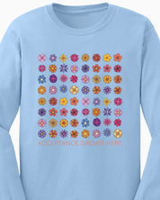 Acceptance Grows Here Flowers Long Sleeve T-Shirt-Neurodiversity, ADHD & Autism Awareness & Acceptance Long-sleeve by Daily Bloom