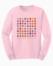 Acceptance Grows Here Flowers Long Sleeve T-Shirt-Light Pink-Neurodiversity, ADHD & Autism Awareness & Acceptance Long-sleeve by Daily Bloom