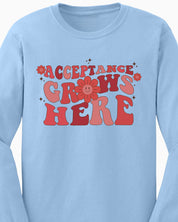 Acceptance Grows Here Groovy Long Sleeve T-Shirt-Neurodiversity, ADHD & Autism Awareness & Acceptance Long-sleeve by Daily Bloom
