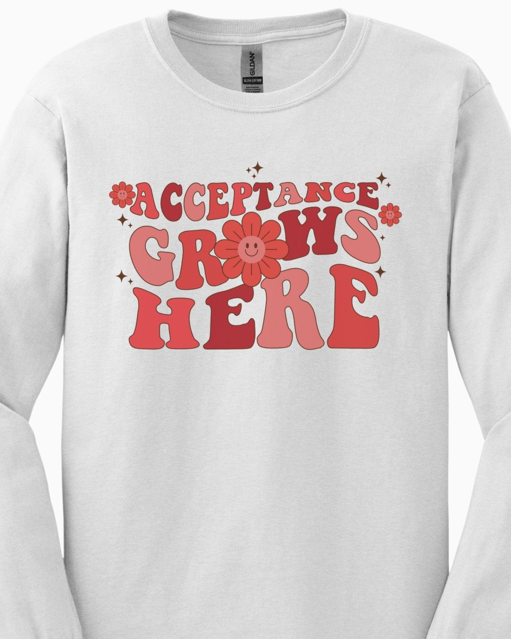 Autism Long - sleeve - Acceptance Grows Here Groovy Long Sleeve T-Shirt - Daily Bloom