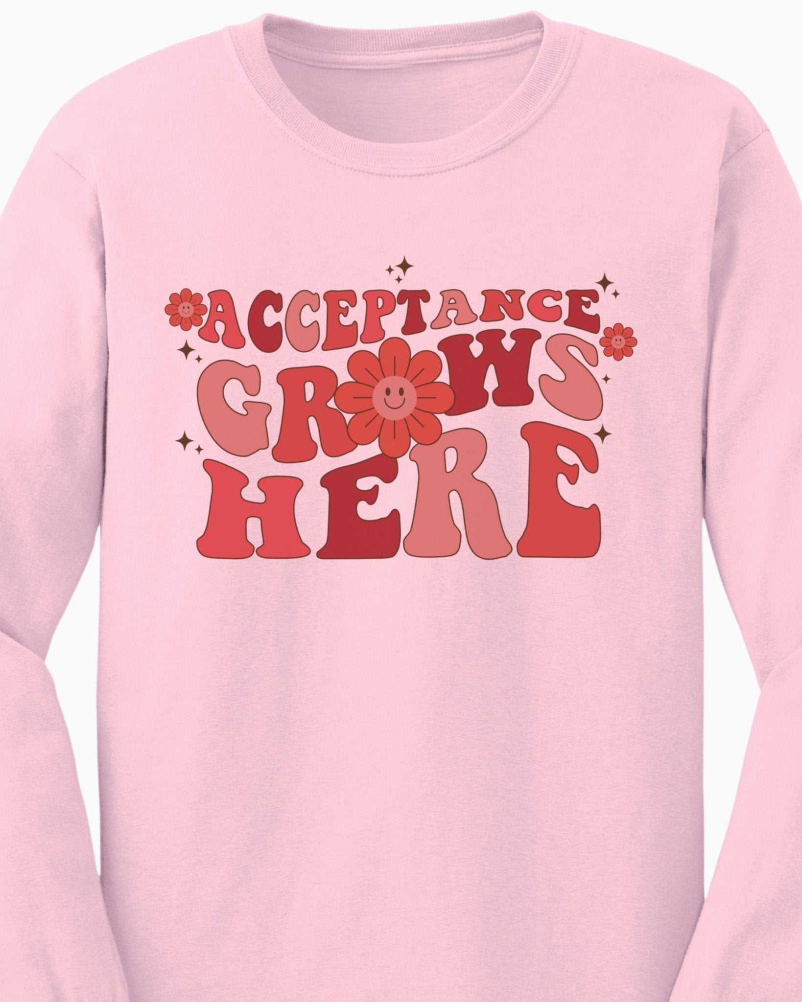 Autism Long - sleeve - Acceptance Grows Here Groovy Long Sleeve T-Shirt - Daily Bloom