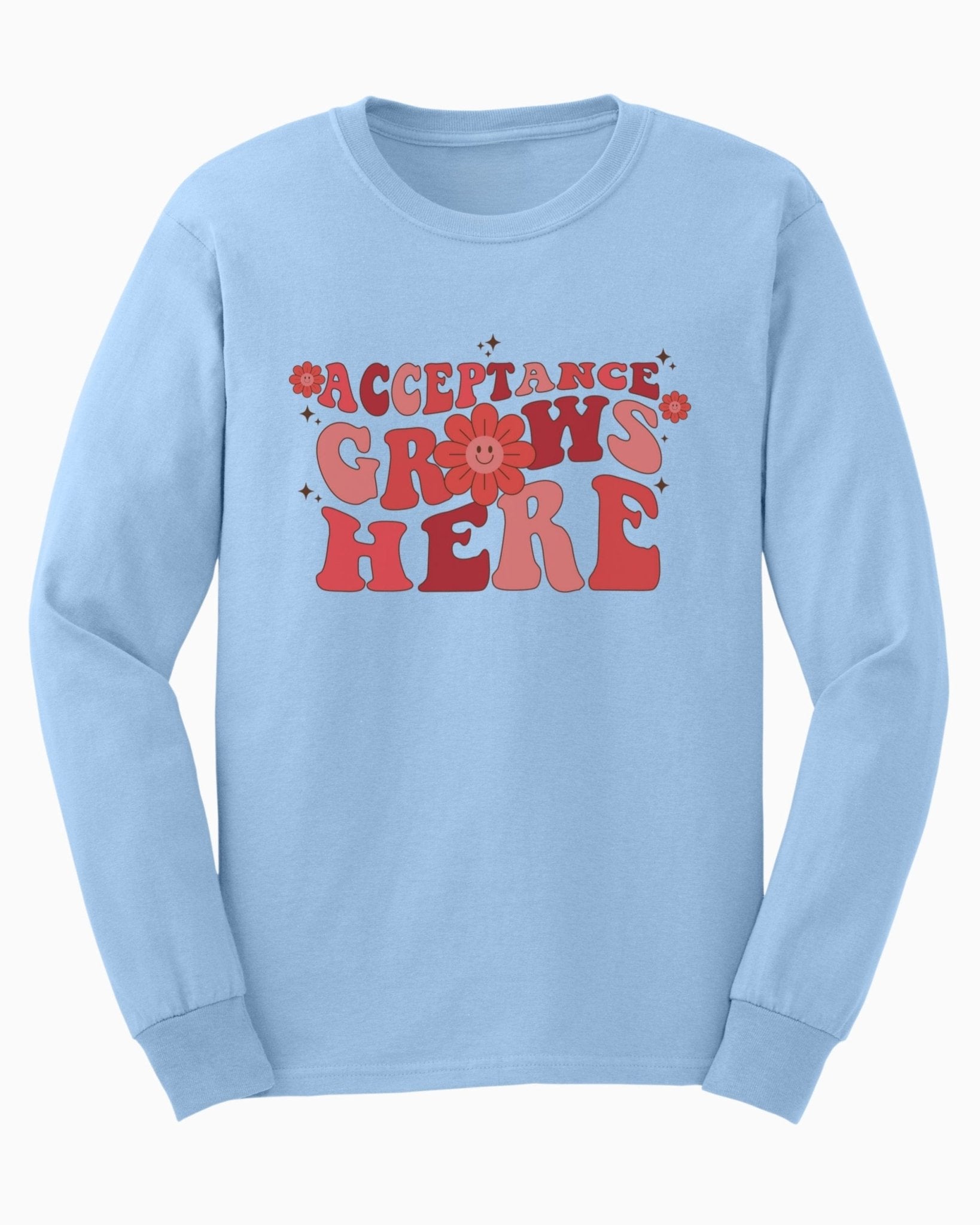 Autism Long - sleeve - Acceptance Grows Here Groovy Long Sleeve T-Shirt - Daily Bloom